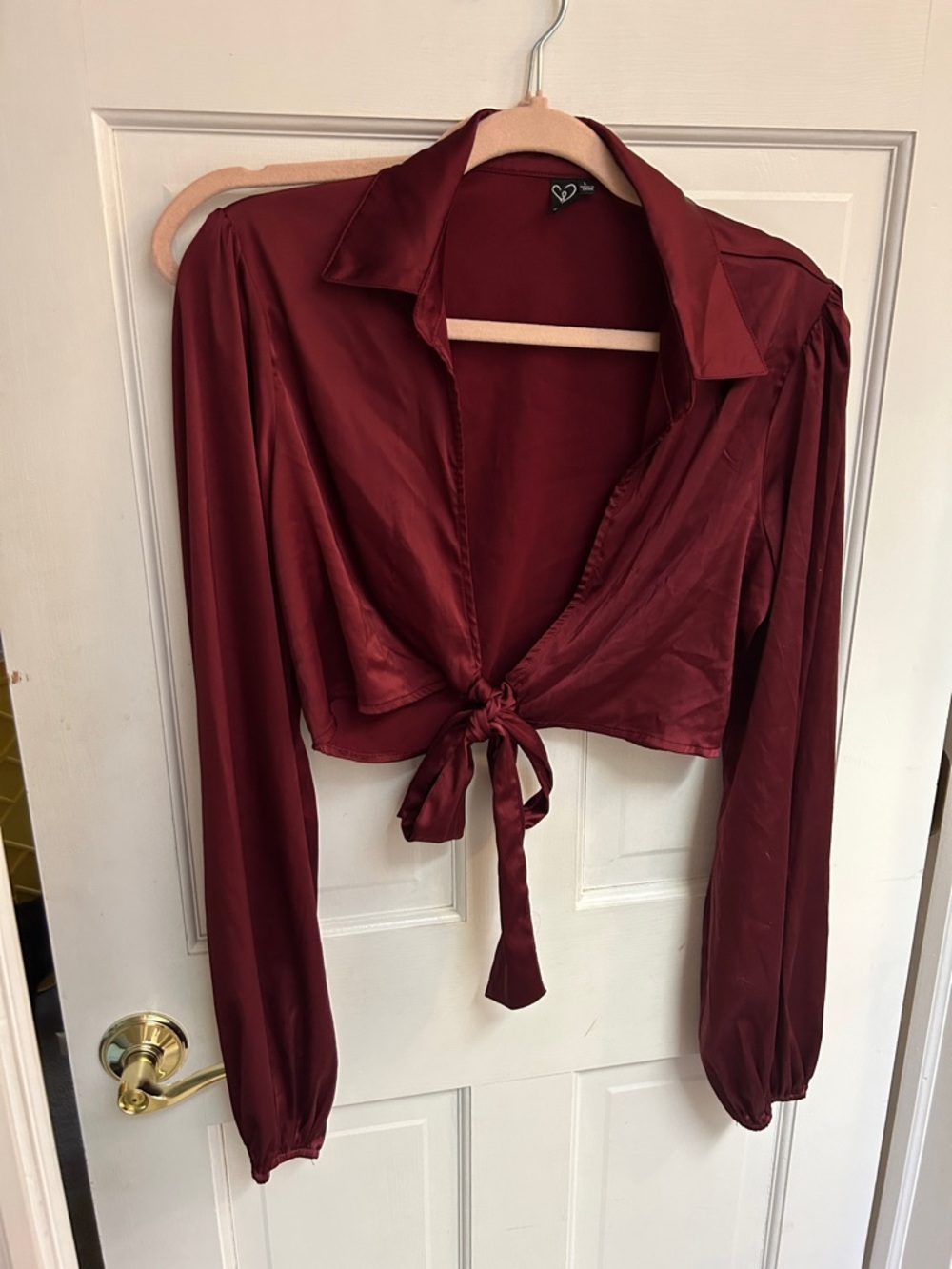 Tie-Front Crop Blouse